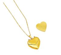 Fahoujs Collier en forme de cœur gravé - Culotte ample - Longueur réglable - Chaîne à clés faite à la main - Cadeau de fête pour femme - Cadeau d'anniversaire unique