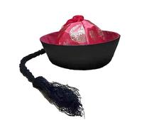 Fahoujs Costume traditionnel chinois Eunuque Chapeaux pour hommes et femmes Dynastie chinoise pour cosplay fête accessoire cosplay, rouge, taille unique