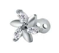 Fahoujs Dermique hypoallergénique avec la base - Accessoire élégant de piercing pour le corps - Zircon - Labret - Bijou de joue - Enfilage interne, taille unique, Comme décrit, Comme décrit