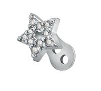 Fahoujs Dermique hypoallergénique avec la base - Accessoire élégant de piercing pour le corps - Zircon - Labret - Bijou de joue - Enfilage interne, taille unique, Comme décrit, Comme décrit
