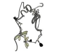 Fahoujs Dragonflys Collier ras du cou Longueur réglable Chaîne clavicule selon la distinction Pendentif en alliage Collier ras du cou pour les amateurs de mode Accessoire spécial