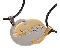 Fahoujs Élégant collier de chat assorti pour un collier d'amitié pour des occasions spéciales ou pour tous les jours chaîne associée avec les meilleurs amis, F, Comme décrit, Comme décrit
