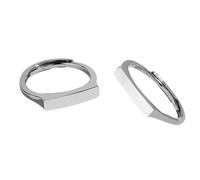 Fahoujs Élégantes bagues argentées pour couple orner des messages élégants anneaux de projection en argent cadeau pour les couples réglables