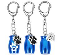 Fahoujs Ensemble De 3 Crémation Ashes Commémoratifs Commémoratifs Méle De Chiens Metal Metal Urn Keyring Ashes Holders Pet Remembrances Gift Pet Memory Memorychain