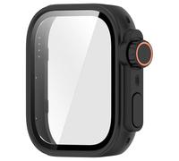 Fahoujs Étui anti-sablage Couverture complète Protection d'écran pour montre Fit 4 Housses d'appareils portables Verre trempé Coque de protection noire