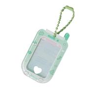 Fahoujs Étui pour cartes à clés en plastique dur Design compact Beau motif de dessin animé Protection de carte de crédit Anneaux porte-clés Décorer Porte-badge sécurisé Porte-clés, vert, Taille unique