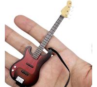 Fahoujs Guitare miniature réaliste pour maisons de poupées Pièces de collection Petit modèle de guitare 1/12 Dollhouses Meubles Musicien Table Décors pour affichage