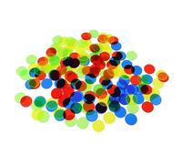 Fahoujs Lot de 100 marqueurs de comptage transparents en plastique pour enfants, mathématiques, éducation, jeu de bingo multicolore, pour enfants