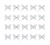 Fahoujs Lot de 20 patchs en tissu à coudre - Strass - Papillon - Appliques brodées pour la couture - Accessoires de cheveux artisanaux - Taches de papillon, vert, taille unique
