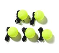 Fahoujs Lot de 5 boules d'entraînement de tennis avec string - Balles d'entraînement pour le tennis - Balles d'exercice pour l'intérieur et l'extérieur