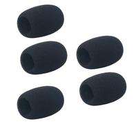 Fahoujs Lot de 5 housses en mousse pour microphone - Éponges haute densité - Protègent le pare-brise - Éliminent les bruits de fond - Réunion d'affaires - Parler - Microphone - Mousse anti-vent