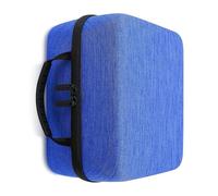 Fahoujs Mallette de rangement facile pour les voyages pour tourne-disque avec housse de protection anti-chocs EVA facile à transporter, bleu