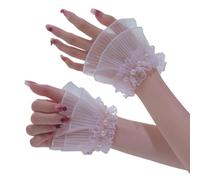 Fahoujs Manches élastiques en dentelle florale avec perles décoratives pour ongles photographie d'art et événement à thème style décoratif, b, taille unique