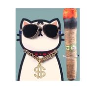 Fahoujs Nouveauté Collier Chat Leçon de Strass Lettre Pendentif PET PET SONINE Menthe Toge Partie Cosplay Accessoires Strass