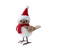 Fahoujs Ornement D'oiseau De Noël Artisanal Décorts Vacances Portables Portables pour Paquet Cadeaux Couronne D'arbres Décorations Vacances