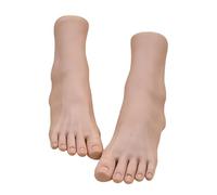 Fahoujs Paire de pieds réalistes en TPE pour les ongles professionnels Entraînement artistique Chaussure Photographie Bijoux Style et projets d'art créatif Bijoux Sandale Présentoir Accessoires