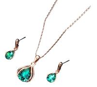 Fahoujs Parure de bijoux tendance avec boucles d'oreilles et collier coloré, taille unique, comme décrit, comme décrit