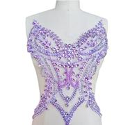 Fahoujs Patches Perlées À La Main Couture avec Strassons en Verre Accessoires De Tissu pour Mariée Mariage Décoration À Main Décorative Perlé pour Vêtements Robes Mariée