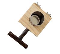 Fahoujs Perroquets Perchés Debout avec Plat Tasse À Bois Stand D'oiseau en Bois pour Nourrir Le Carnet De Carcons D'oiseau Perche Bol Nourriture Les Perruches Animaux Compagnie