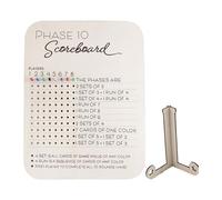 Fahoujs Phase 10 Tableau De Bord Rond des Trackers avec Colored Chevilles Cartes Nuit Table Nuit Score Léger Score pour Les Conseil D'administration des Adultes La Fête Jeu