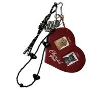 Fahoujs Pochette de clé tendance en forme de cœur Porte-clé sophistiqué pour les attaquants de la mode pour les individus avant-gardistes de la mode Porte-clé solide