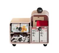 Fahoujs Porte-sac à thé à capacité complète - Tiroirs - 2 couches - Boîte de rangement pratique pour le café - Organisateur d'épices - Économie d'espace - Cuisine - Plan de travail - Boîte à tiroirs