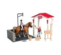 Fahoujs Realistic Plastic Horse Figurine Interactive Grooming Playsets for Children Creative Role Playing and Team Building Game Animal Model Playsets