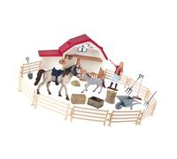 Fahoujs Realistic Plastic Horse Figurine Interactive Grooming Playsets for Children Creative Role Playing and Team Building Game Animal Model Playsets