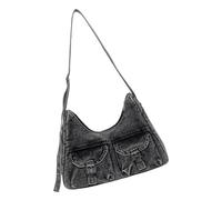 Fahoujs Sac à bandoulière décontracté en jean désespéré spacieux prix intérieur sac bandoulière confortable corps en croix pendulaire élégant, Noir