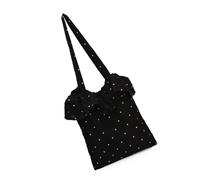 Fahoujs Sac fourre-tout Tendance Épaule Volants Mousseline de Soie Hoboes Simple Portefeuille Satchel Sac à Main Décontracté pour le Travail Rencontres Collège Épaule Sac à Main Porte-monnaie, Noir