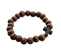 Fahoujs Wooden Bangle Allergy-Safe Charm Beads for Casual & Formal Occasions Sustainable Christian Wooden Hand Chain