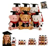 FAHOXUMR 3 à 18 Pièces Petit Ourson en Peluche Personnalisé Diplômé avec Photo Texte 10cm, Small Graduation Teddy Bear Personnalisables Cadeau pour Enfants et Adultes Fête de Fin d Année Maternelle