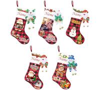 FAHOXUMR Chaussettes de Noël Personnalisées avec Noms+ Photo, Chaussettes de Noël Personnalisées avec Ornement de Noël, Chaussettes de Noël Personnalisées pour Chiens Cadeaux pour Noël (2 Pcs)
