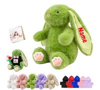 FAHOXUMR Lapin De Pâques en Peluche Personnalisé avec Photo Et Nom, Jouet en Peluche Customisé comme Cadeaux De Pâques Personnalisés pour Bébé À Pâques Noël Et Saint Valentin, 35cm