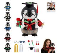 FAHOXUMR Manchot De Diplôme Personnalisé pour Diplômés pour Le Diplôme Et Noël, Graduation Penguin Peluche Individuelle avec Photo Et Nom pour Maternelle Et Établissements Scolaires