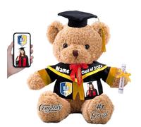 FAHOXUMR Nounours de Fin d'études Personnalisé, Nounours Cadeau pour la Remise des Diplômes, Cadeau de Fin D'études pour Elle Lui (30cm-Photo+ Texte)