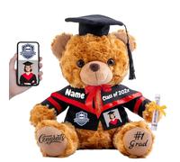 FAHOXUMR Nounours Personnalisé de Fin D'études, Nounours Cadeau pour la Remise des Diplômes, Cadeau de Fin D'études pour Lui Elle (25cm-Photo+ Texte)