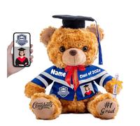 FAHOXUMR Nounours Personnalisé de Fin D'études, Nounours Cadeau pour la Remise des Diplômes, Cadeau de Fin D'études pour Lui Elle (25cm-Photo+ Texte)