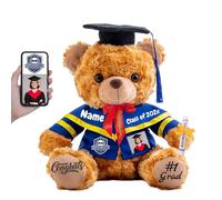 FAHOXUMR Nounours Personnalisé de Fin D'études, Nounours Cadeau pour la Remise des Diplômes, Cadeau de Fin D'études pour Lui Elle (20cm-Photo+ Texte)