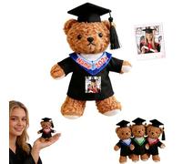 FAHOXUMR Ourson Personnalisable Petite Taille pour Diplôme avec Photo Texte 12cm, Small Graduation Teddy Bear Cadeau de Fin d Études Personnalisé pour Lui ou Elle Idée Cadeau pour La Famille Lycée