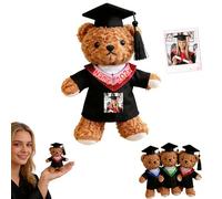 FAHOXUMR Ourson Personnalisable Petite Taille pour Diplôme avec Photo Texte 12cm, Small Graduation Teddy Bear Cadeau de Fin d Études Personnalisé pour Lui ou Elle Idée Cadeau pour La Famille Lycée