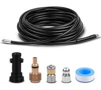 Fai Top Tuyau de vidange pour Karcher, Kit de nettoyage de tuyau de vidange avec buse de jet et buse rotative pour Karcher K2-K7 Series et Lavor (15 m)