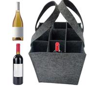 Faible De Vine Isolé - Porte Fourre-tout à Vin à Perte, Étui Portable à Prise Doux, Support Compact 9 Bouteilles En Feutre | Stockage Pour Les Voyages Pour Les Fêtes Pour Femmes Cadeau De, Dark Gray