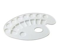 Faibo Palette Ovale Peinture avec Compartiments, Plastique, Blanc, único