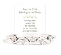 FAICAEIRI Healing Is Not Linear Self Love Bague ondulée inspirante avec vague inspirante empilable pour femme, Cuivre, Zircone cubique