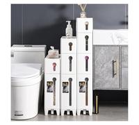 Failjierue Armoire de rangement blanche pour salle de bain - Grand organiseur étanche avec étagères, armoire de toilette autonome pour petits espaces (2 niveaux)