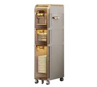 Failjierue Armoire de rangement de salle de bain pour petits espaces - Organisateur de sol autonome avec tiroir et roulettes, armoire de toilette latérale mince - Chariot à roulettes peu encombrant