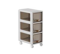 Failjierue Armoire de rangement étroite de salle de bain avec tiroirs - Tour autonome fine sur roulettes pour petits espaces et espaces - Commode à roulettes blanche pour articles de toilette (3