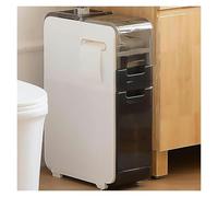 Failjierue Armoire de rangement étroite de salle de bain de 17,5 cm avec tiroirs et roulettes transparents, armoire de sol mince au-dessus des toilettes pour petits espaces et espaces, organiseur