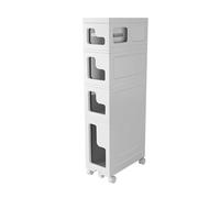Failjierue Armoire de rangement étroite et verticale avec tiroirs - Organiseur vertical fin pour papier toilette, cosmétiques, chariot à roulettes de grande capacité pour salle de bain, chambre à